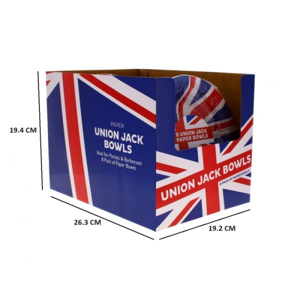 Union Jack Paper Bowls Pack Of 8