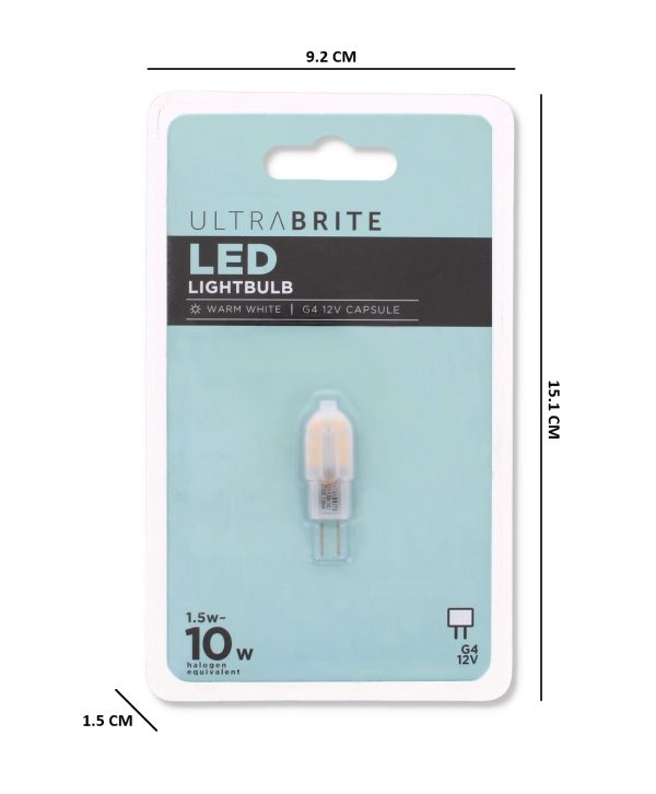 UltraBrite Led Light Bulb Warm White G4 1.5w-10w