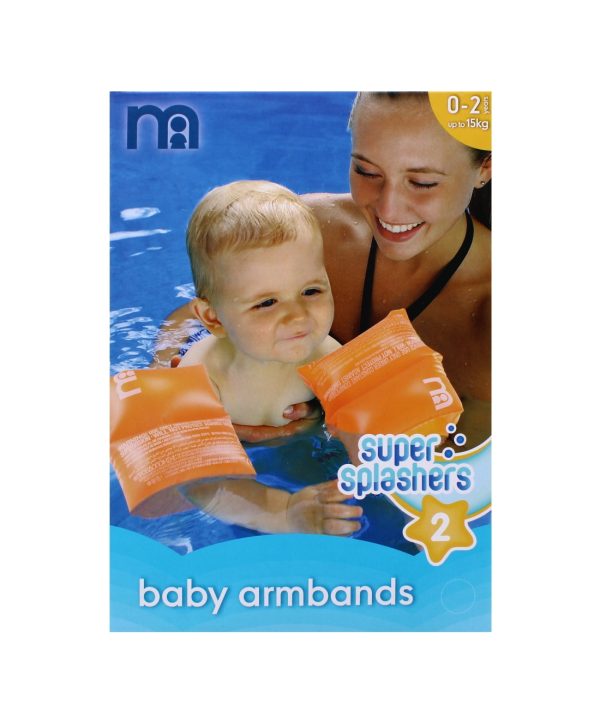 Baby Armbands 0-2 Years Orange Super Splash