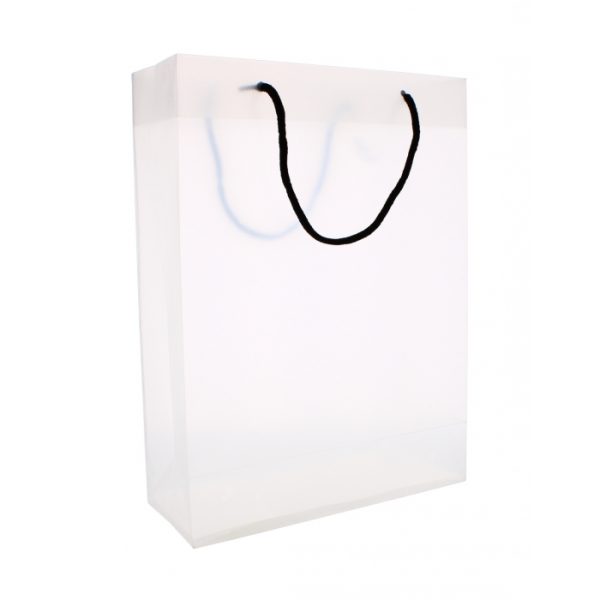 Gift Bag White With Black Rope Handle