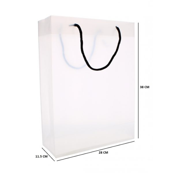 Gift Bag White With Black Rope Handle