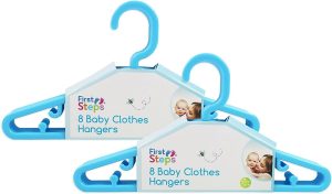 FIRST STEP BABY CLOTHES HANGERS BLUE PACK OF 8