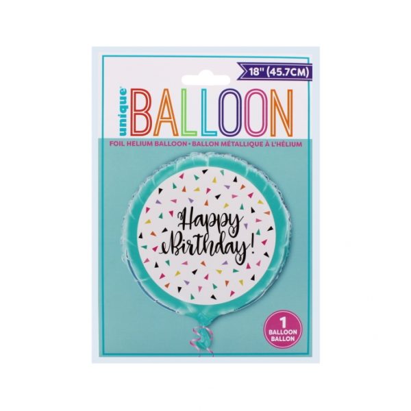 18in Foil Helium Confetti Birthday Balloon