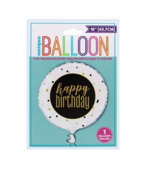 18in Foil Helium Birthday Balloon Silver