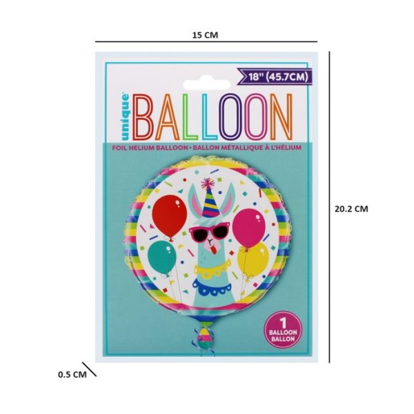 18in Foil Helium Party Lama Birthday Balloon