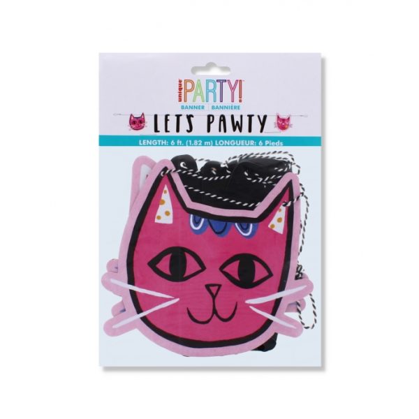 Let's Pawty Cat Party Banner 6ft