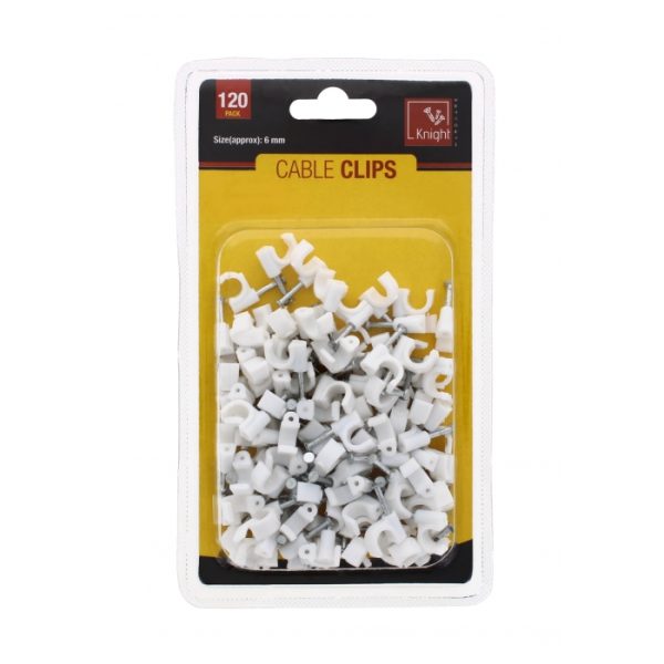 Cable Clips White 6mm 120 pcs