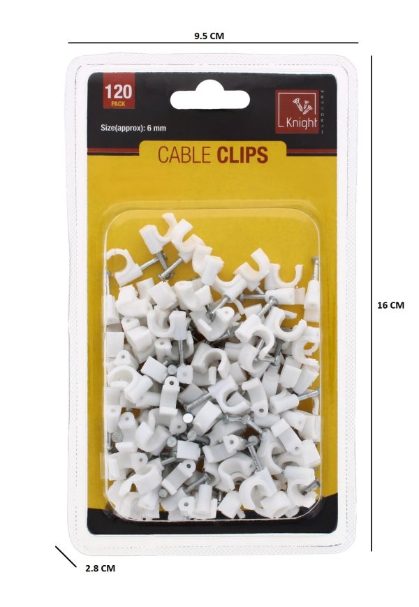 Cable Clips White 6mm 120 pcs