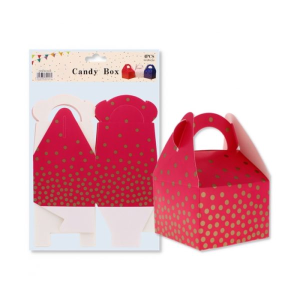 Candy Box Pink 9X9X6 cm: Set of 4