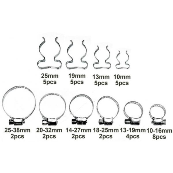 Hose Clamps & Terry Hooks Assortment Set