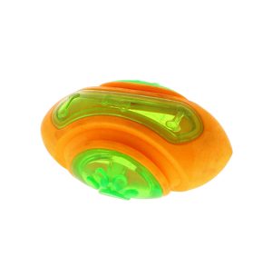 Dog Squeaky Rugby Ball Toy Orange
