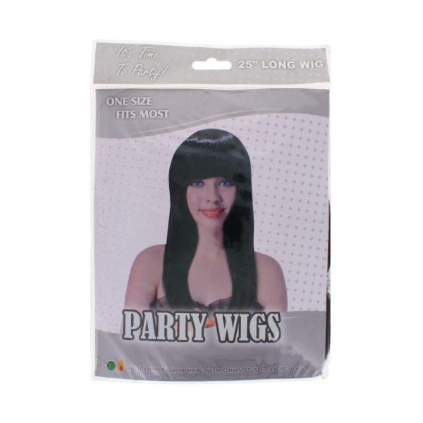 25" Long Black Party Hair Wig