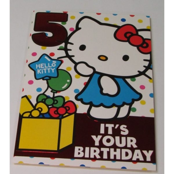 Hello Kitty Age 5 Birthday Card