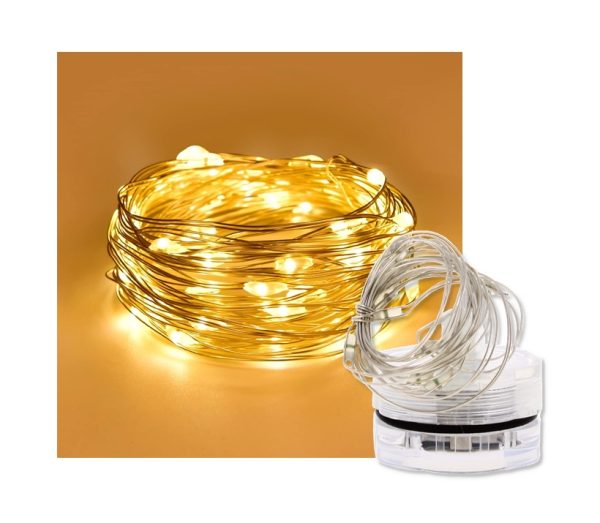 Led Copper String Yellow 10 Lights 1 Meter