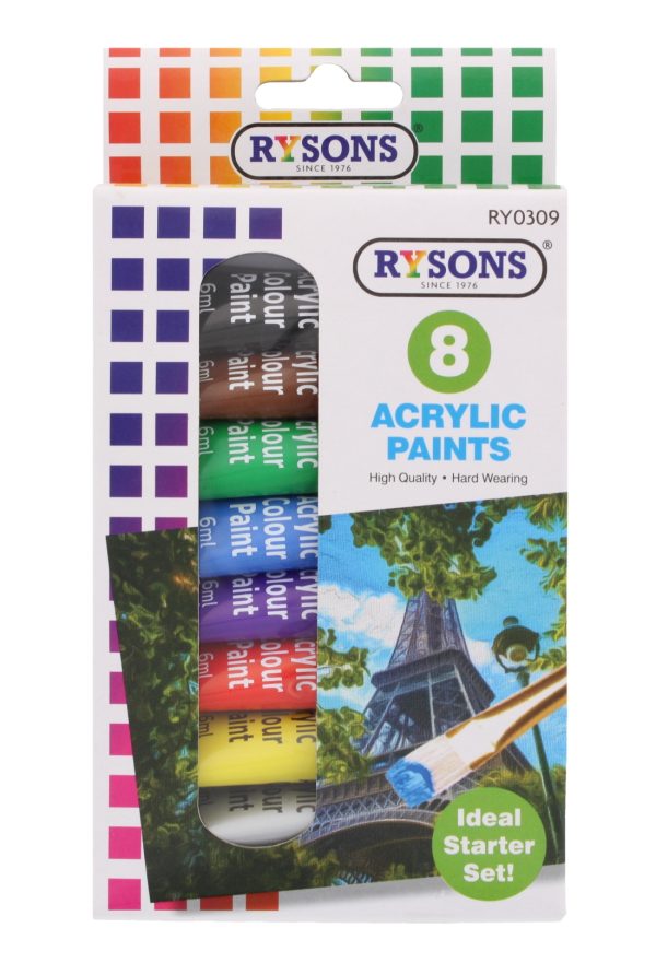 Acrylic Colour Paints Pack of 8