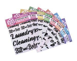 Storage Box Stickers Assorted 9 Pack