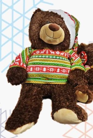Plush Xmas Bear Sweater 18-Inch 2 Colours