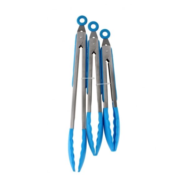 Blue Silicon Tong Pack of 3