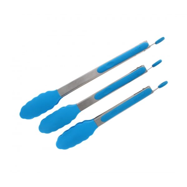 Blue Silicon Tong Pack of 3