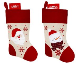 Christmas Craft Stocking Cream/Red