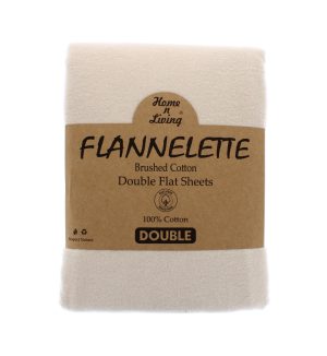 Flannelette 100% Brushed Cotton Double Flat Sheet- Beige