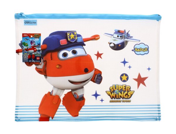 Super Wings Folder Zip Bag