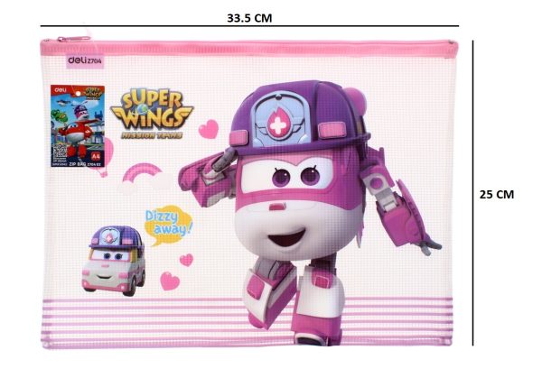 Super Wings Folder Zip Bag