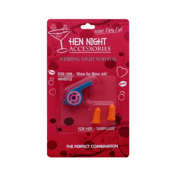 Hen Night Accessories-His Whistle, Her Earplugs