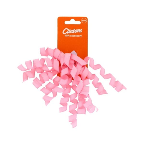 Clintons Curly Confetti Swirl Bow Pink