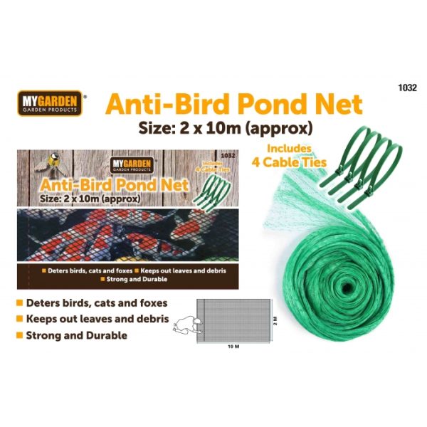 Anti-Bird Pond Garden Net 2 X 10 M 4 Cable Tie