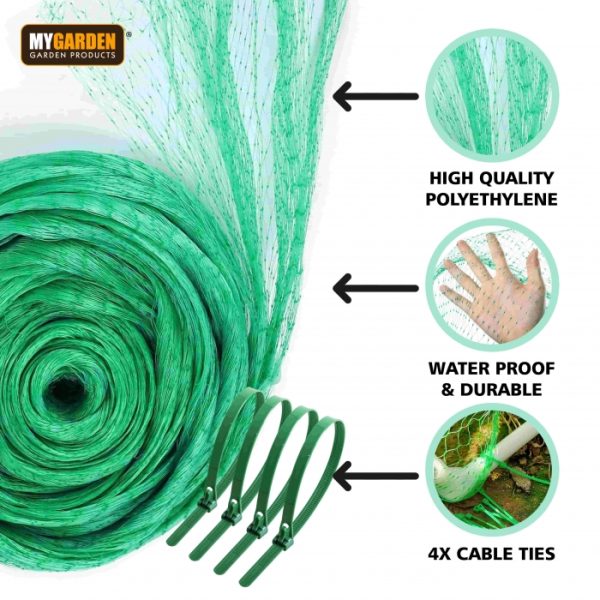 Anti-Bird Pond Garden Net 2 X 10 M 4 Cable Tie