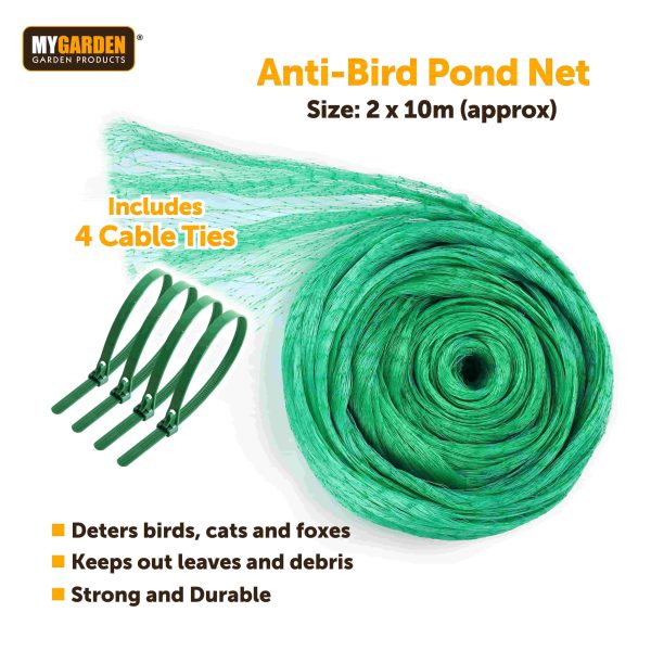 Anti-Bird Pond Garden Net 2 X 10 M 4 Cable Tie