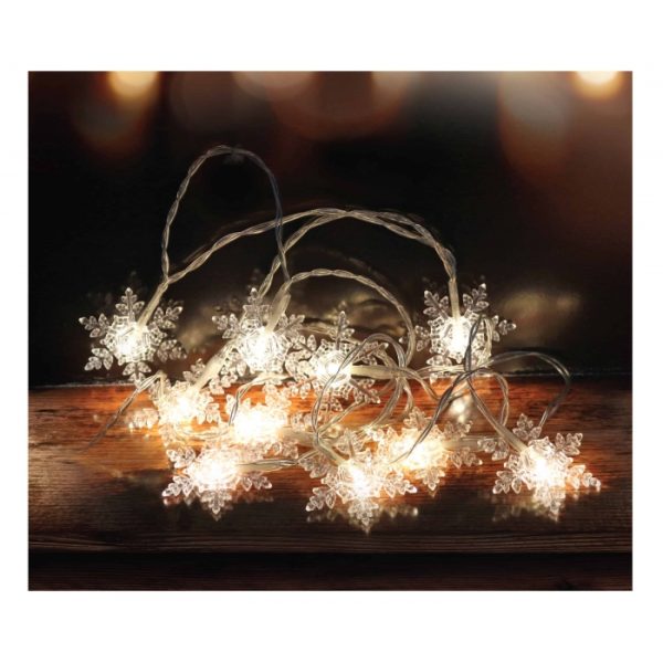 Snowflake Christmas Led String Lights Pack Of 10