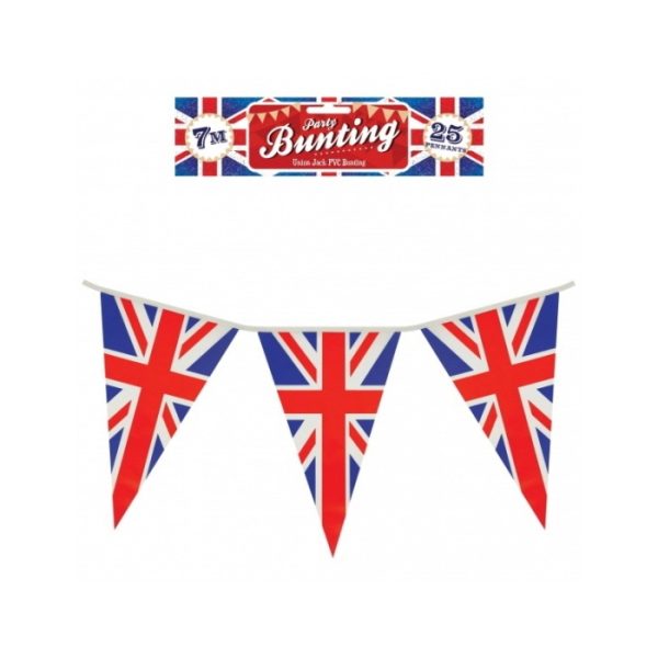 Union Jack Bunting Triangle British 25 Flags 7m