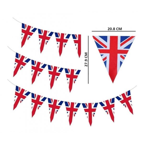 Union Jack Bunting Triangle British 25 Flags 7m