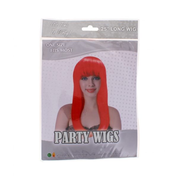 25" Long Red Party Hair Wig