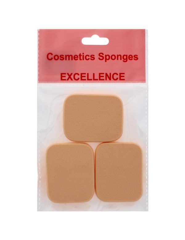 Rectangle Cosmetic Sponge 3pk