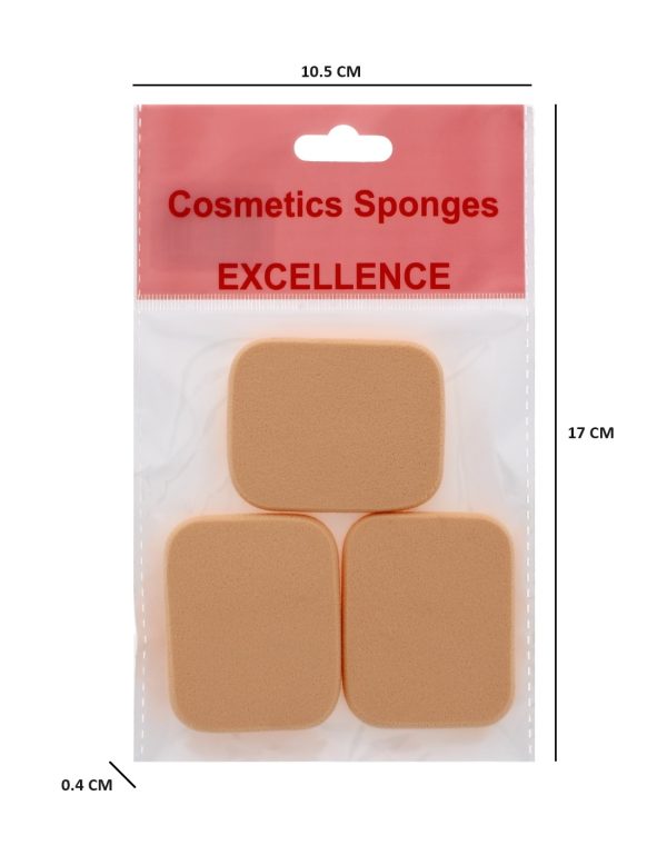 Rectangle Cosmetic Sponge 3pk