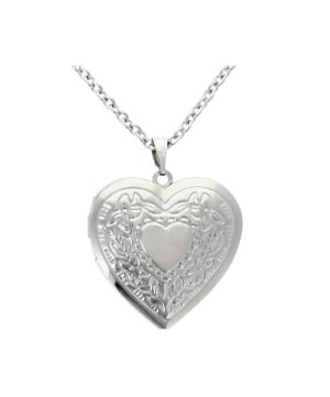 Silver Heart Locket Necklace