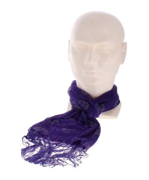 Tassel Scarf- Purple & Paisley Pattern
