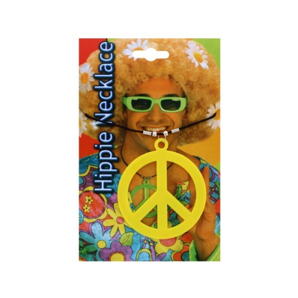 Hippie Peace Necklace Yellow