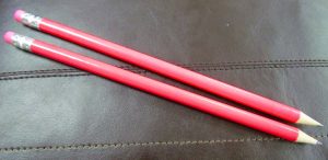 Pink Fluorescent Pencil With Rubber