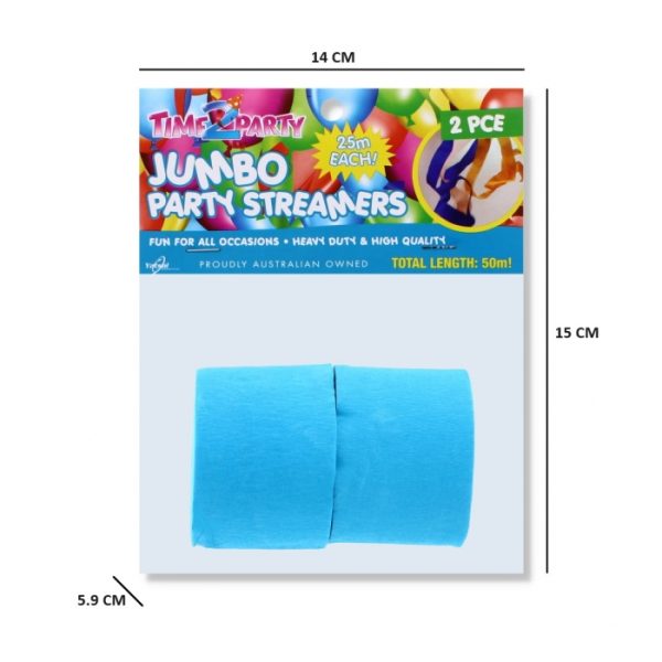 2 Piece Blue Party Streamers Jumbo 50 Meter Total