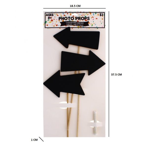 Photo Prop Chalkboard Arrow Sticks & Chalk 4 Pieces