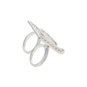Silver 2 Finger Ring Letter-B