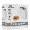 FINE ELEMENTS 2 SLICE PLASTIC TOASTER WHITE