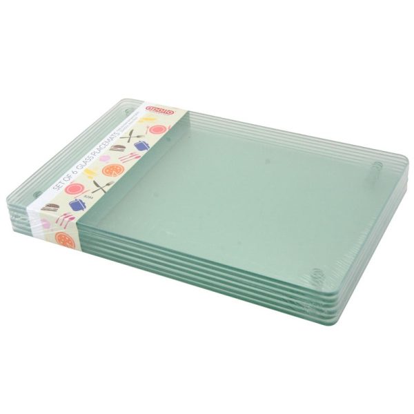 APOLLO GLASS PLACEMAT SET 6 20X30CM