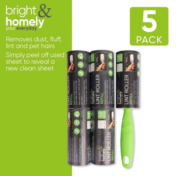 BRIGHT & HOMELY LINT ROLLER AND REFILL SET 5PC