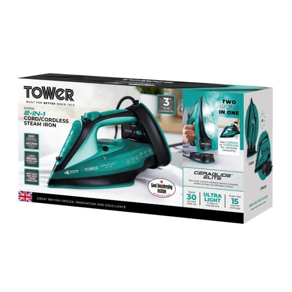 TOWER CERALIDE CORD CORDLESS IRON T22008TL