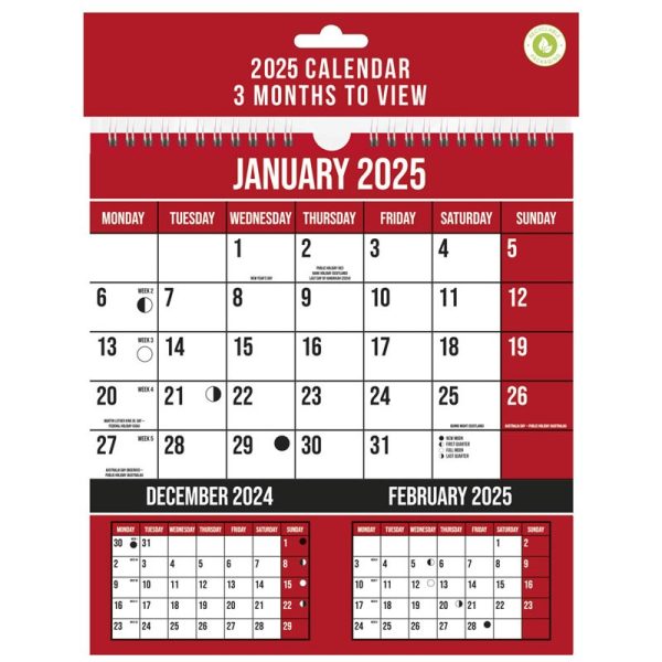 ANKER CALENDAR 3 MONTHS TO VIEW 2025